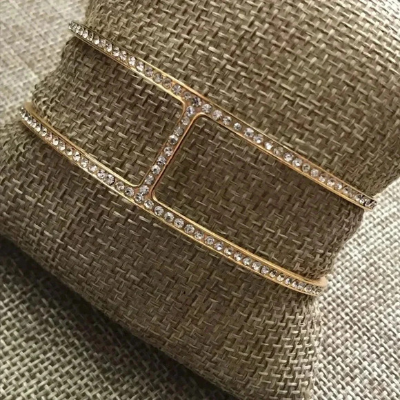 Stainless steel cubic zirconia bangle - Picture 3 of 4